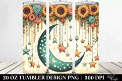 Vintage Postcard Style Colorful Moon | 20 oz Tumbler Product Image 2