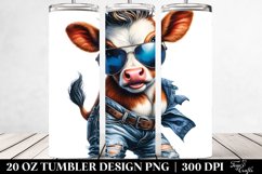 Vibrant Baby Cow Drawing Tumbler Clipart | 20 oz Tumbler Product Image 2