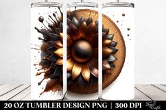 Glossy Sunflower with Wood Splash | 20 Oz Tumbler Product Image 2