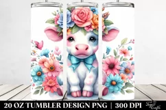Sitting Cartoon Cow | 20 oz Tumbler Product Image 2