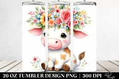 Sitting Cartoon Cow | 20 oz Tumbler Product Image 2