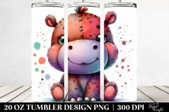 Colorful Baby Hippo|20 Oz Tumbler Product Image 2
