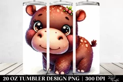 Colorful Baby Hippo|20 Oz Tumbler Product Image 2
