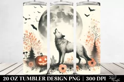 Vintage Halloween with Howling Wolf | 20 oz Tumbler Product Image 2