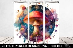 Vibrant Magical Celestial Mushroom Clipart 20 Oz Tumbler Product Image 2