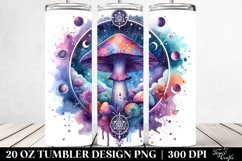 Vibrant Magical Mushroom, Transparent 20 Oz Tumbler Product Image 2