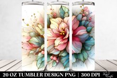 Vibrant Zinnia Stained Tumbler Clipart | 20 oz Tumbler Product Image 2