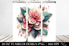 Colorful Wooden Zinnia Clipart | 20 oz Tumbler Product Image 2