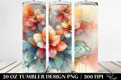 Pastel Begonia Stained Design | 20 oz Tumbler Product Image 2