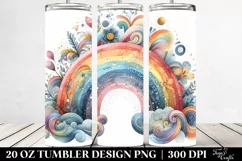 Dreamy Colorful Whimsical Rainbow Clipart 20 Oz Tumbler Product Image 2
