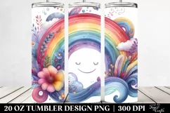 Dreamy Colorful Whimsical Rainbow Clipart 20 Oz Tumbler Product Image 2