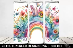 Dreamy Colorful Whimsical Rainbow Clipart 20 Oz Tumbler Product Image 2