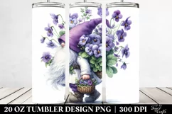 Gnome with Violet Bouquet|20 Oz Tumbler Product Image 2