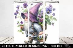 Gnome with Violet Bouquet|20 Oz Tumbler Product Image 2