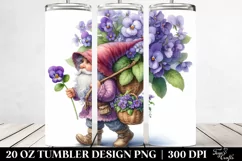 Gnome with Violet Bouquet|20 Oz Tumbler Product Image 2