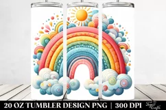 Colorful Rainbow with Clouds|20 Oz Tumbler Product Image 2