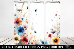 Abstract Wild Flowers | 20 oz Tumbler Product Image 2