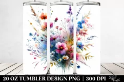 Abstract Wild Flowers | 20 oz Tumbler Product Image 2