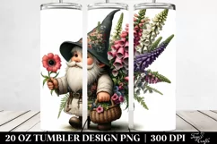 Digital Gnome with Foxglove Bouquet | 20 Oz Tumbler Product Image 2