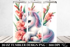 Pastel Unicorn with Gladiolus | 20 Oz Tumbler Product Image 2