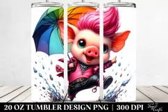 Whimsical Baby Pig Dancing Design | 20 oz Tumbler Product Image 2