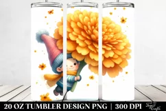 Floating Gnome with Marigold | 20 Oz Tumbler Product Image 2
