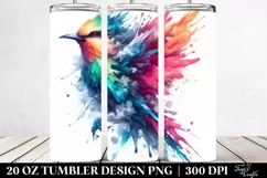 Vibrant Watercolor Bird Ice Tumbler 20 oz Product Image 2
