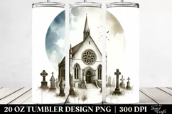 Simple Graveyard Watercolor Tumbler | 20 oz Tumbler Product Image 2