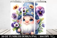 Cute Gnome with Pansy | 20 Oz Tumbler Product Image 2