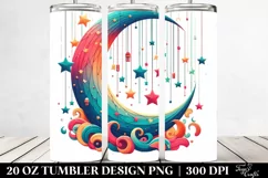 Retro Colorful Half Moon Clipart 20 Oz Tumbler Product Image 2