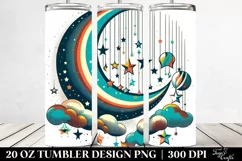 Retro Colorful Half Moon Clipart 20 Oz Tumbler Product Image 2