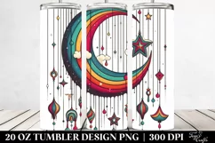 Retro Colorful Half Moon Clipart 20 Oz Tumbler Product Image 2