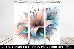 Abstract Shiny Lily Clipart, Transparent 20 Oz Tumbler Product Image 2