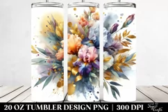 Abstract Colorful Bouquet with Gold Foil | 20 Oz Tumbler Product Image 2