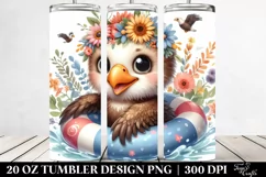 Colorful Baby Bald Eagle Clipart 20 Oz Tumbler Product Image 2