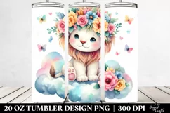 Cute Cartoon-Style Lion Tumbler Design Product Image 2