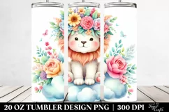 Cute Cartoon-Style Lion Tumbler Design Product Image 2