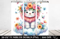 Cute Cartoon-Style Lion Tumbler Design Product Image 2