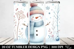 Pastel Snowman with Scarf, Sublimation Clipart Product Image 2