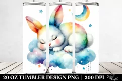 Colorful Sleeping Bunny Clipart 20 Oz Tumbler Product Image 2