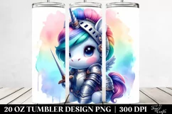 Pastel Unicorn Knight. 20 Oz Tumbler Design Product Image 2