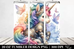 Pastel Unicorn Knight. 20 Oz Tumbler Design Product Image 2