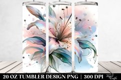 Abstract Pastel Glossy Lily Tumbler Design Product Image 2