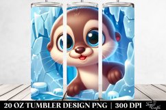 Cute Baby Otter, Transparent 20 Oz Tumbler Product Image 2
