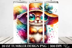 Colorful Layered Baby Squirrel with Sun es | 20 Oz Tumbler Product Image 2
