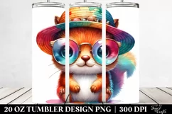 Colorful Layered Baby Squirrel with Sun es | 20 Oz Tumbler Product Image 2