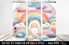 Colorful Pastel Rainbow Clouds | 20 oz Tumbler Product Image 2