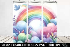 Colorful Pastel Rainbow Clouds | 20 oz Tumbler Product Image 2
