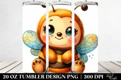 Vibrant Colorful Plush Bee | 20 Oz Tumbler Product Image 2