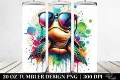 Colorful Turtle Artistic Style. 20 Oz Tumbler Design Product Image 2